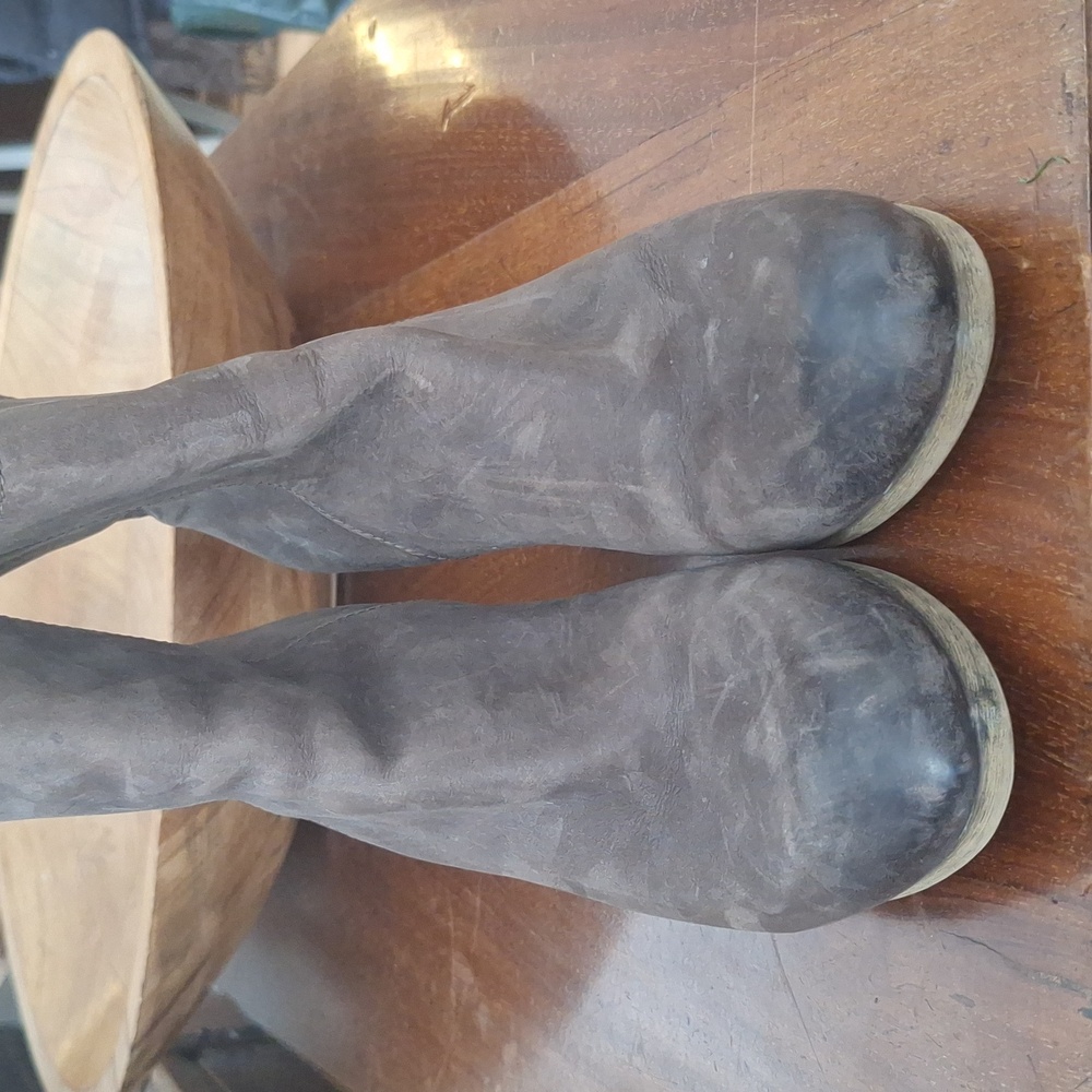 Ralph Lauren Dark Brown Leather Boots - Leather Is Nubuck / Distress Look